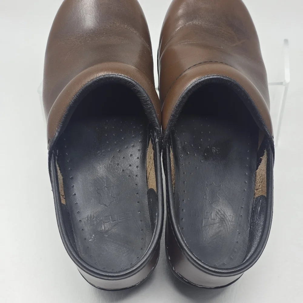 Dansko Women's Brown Leather Professional Clogs Size EU 48/7.5-8 US Pre-owned - Picture 9 of 10